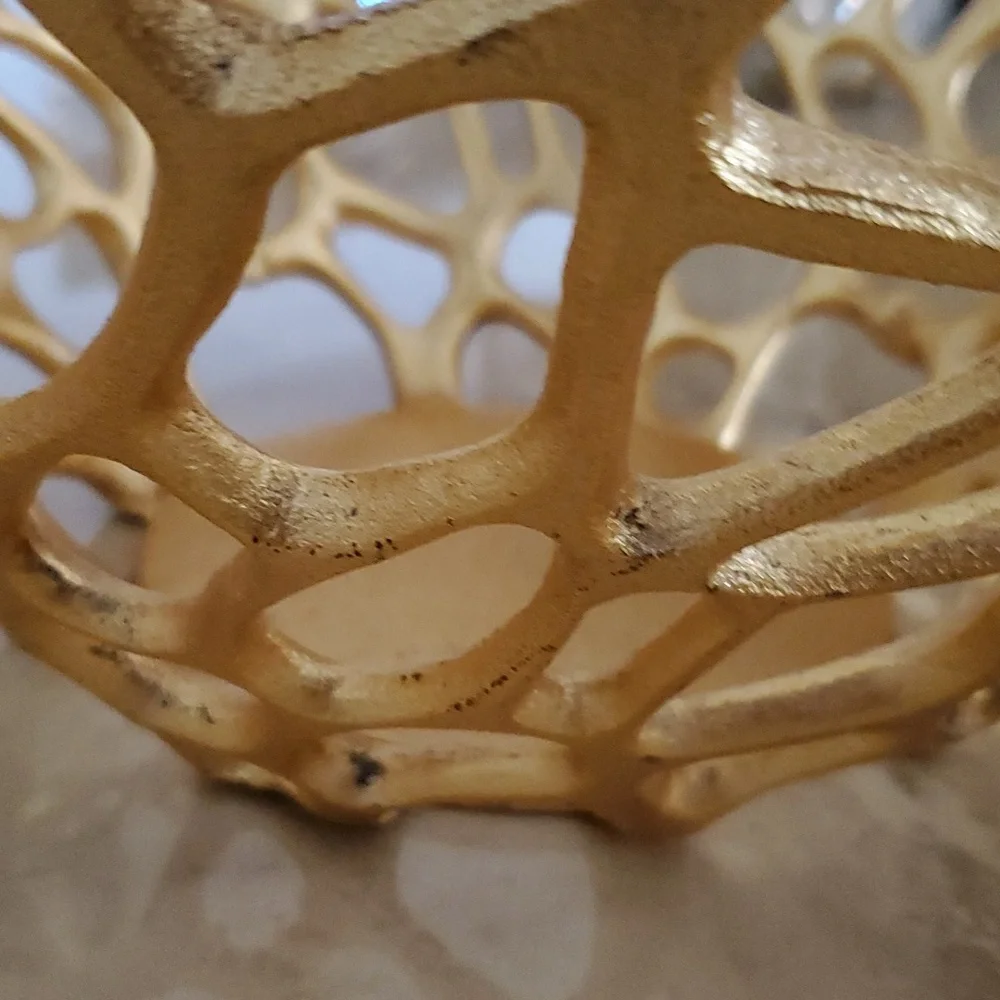 Vintage Gold Iron Bowl